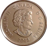 Canada 25 Cents War of 1812 - de Salaberry 2013 (fr) Non colorée ELIZABETH II D∙G∙REGINA 2013 coin obverse Canada 25 Cents War of 1812 - de Salaberry 2013 (fr) Non colorée ELIZABETH II D∙G∙REGINA 2013 coin obverse