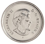 Canada 25 Cents Year of the Veteran 2005 P KM# 535 ELIZABETH II D∙G∙REGINA P coin obverse Canada 25 Cents Year of the Veteran 2005 P KM# 535 ELIZABETH II D∙G∙REGINA P coin obverse
