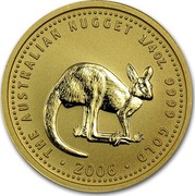 Australia 25 Dollars Kangaroo 2006 BU THE AUSTRALIAN NUGGET 1/4 OZ. 9999 GOLD 2006 coin reverse Australia 25 Dollars Kangaroo 2006 BU THE AUSTRALIAN NUGGET 1/4 OZ. 9999 GOLD 2006 coin reverse