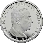 UK 25 Pounds 70th Birthday of HRH the Prince of Wales 2018 Proof THE PRINCE OF WALES 70TH BIRTHDAY H. R. H. coin reverse UK 25 Pounds 70th Birthday of HRH the Prince of Wales 2018 Proof THE PRINCE OF WALES 70TH BIRTHDAY H. R. H. coin reverse