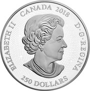 Canada 250 Dollars A Fierce Gaze - Tyrannosaurus Rex 2018 Proof ELIZABETH II CANADA 2018 D G REGINA 250 DOLLARS coin obverse Canada 250 Dollars A Fierce Gaze - Tyrannosaurus Rex 2018 Proof ELIZABETH II CANADA 2018 D G REGINA 250 DOLLARS coin obverse