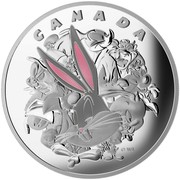 Canada 250 Dollars Looney TunesTM. Ensemble Cast 2015 KM# 1986 CANADA © WR coin reverse