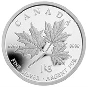 Canada 250 Dollars Maple Leaf Forever 2011 Proof KM# 1160 CANADA 9999 9999 DA 1 KG FINE SILVER ∙ ARGENT PUR coin reverse Canada 250 Dollars Maple Leaf Forever 2011 Proof KM# 1160 CANADA 9999 9999 DA 1 KG FINE SILVER ∙ ARGENT PUR coin reverse