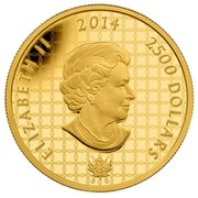 Canada 2500 Dollars Battle of Lundy's Lane 2014 Proof KM# 1708 ELIZABETH II 2014 2500 DOLLARS coin obverse Canada 2500 Dollars Battle of Lundy's Lane 2014 Proof KM# 1708 ELIZABETH II 2014 2500 DOLLARS coin obverse