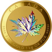 Canada 2500 Dollars Maple Leaf Forever 2015 Proof KM# 1880 CANADA 9999 FINE GOLD 1KG OR PUR 9999G coin reverse Canada 2500 Dollars Maple Leaf Forever 2015 Proof KM# 1880 CANADA 9999 FINE GOLD 1KG OR PUR 9999G coin reverse