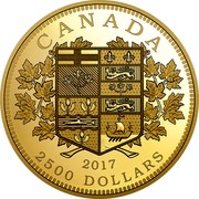 Canada 2500 Dollars Tribute to the First Canadian Gold Coin 2017 Proof CANADA 2017 2500 DOLLARS coin reverse Canada 2500 Dollars Tribute to the First Canadian Gold Coin 2017 Proof CANADA 2017 2500 DOLLARS coin reverse