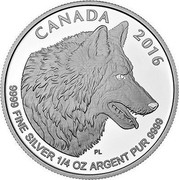 Canada 3 Dollars The Wolf 2016 KM# 1908 CANADA 2016 9999 FINE SILVER 1/4 OZ ARGENT PUR 9999 PL coin reverse Canada 3 Dollars The Wolf 2016 KM# 1908 CANADA 2016 9999 FINE SILVER 1/4 OZ ARGENT PUR 9999 PL coin reverse