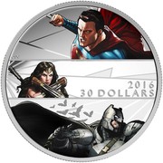Canada 30 Dollars Batman vs Superman Dawn of Justice 2016 Proof KM# 2137 2016 30 DOLLARS coin reverse Canada 30 Dollars Batman vs Superman Dawn of Justice 2016 Proof KM# 2137 2016 30 DOLLARS coin reverse