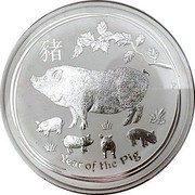 Australia 30 Dollars Year of the Pig 2019 Proof YEAR OF THE PIG P coin reverse Australia 30 Dollars Year of the Pig 2019 Proof YEAR OF THE PIG P coin reverse