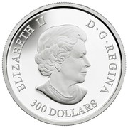 Canada 300 Dollars Battle of the White-tailed Deer 2015 Proof KM# 2066 ELIZABETH II D G REGINA 300 DOLLARS coin obverse Canada 300 Dollars Battle of the White-tailed Deer 2015 Proof KM# 2066 ELIZABETH II D G REGINA 300 DOLLARS coin obverse