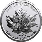 Canada 300 Dollars Fractional Set - A Royal Wedding Anniversary 2017 Proof 1947 CANADA 2017 70 PLATINUM 1 OZ PLATINE 9995 MC coin reverse Canada 300 Dollars Fractional Set - A Royal Wedding Anniversary 2017 Proof 1947 CANADA 2017 70 PLATINUM 1 OZ PLATINE 9995 MC coin reverse