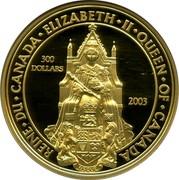 Canada 300 Dollars Great Seal of Canada 2003 Proof REINE ∙ DU ∙ CANADA ∙ ELIZABETH ∙ II ∙ QUEEN ∙ OF ∙ CANADA 300 DOLLARS 2003 coin reverse Canada 300 Dollars Great Seal of Canada 2003 Proof REINE ∙ DU ∙ CANADA ∙ ELIZABETH ∙ II ∙ QUEEN ∙ OF ∙ CANADA 300 DOLLARS 2003 coin reverse