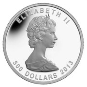 Canada 300 Dollars Maple Leaf 2013 Proof KM# 1386 ELIZABETH II 300 DOLLARS 2013 coin obverse Canada 300 Dollars Maple Leaf 2013 Proof KM# 1386 ELIZABETH II 300 DOLLARS 2013 coin obverse