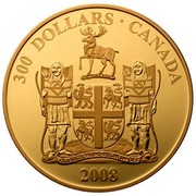 Canada 300 Dollars Newfoundland and Labrador 2008 Proof KM# 826 300 DOLLARS ∙ CANADA 2008 coin reverse