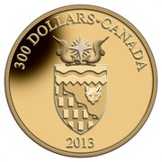Canada 300 Dollars Northwest Territories Coat of Arms 2013 Proof KM# 1549 300 DOLLARS ∙ CANADA 2013 coin reverse Canada 300 Dollars Northwest Territories Coat of Arms 2013 Proof KM# 1549 300 DOLLARS ∙ CANADA 2013 coin reverse