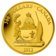 Canada 300 Dollars Nunavut Coat of Arms 2012 Proof KM# 1338 300 DOLLARS ∙ CANADA 2012 coin reverse