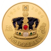 Canada 300 Dollars Queen's 80th Birthday 2006 Proof KM# 679 1926 2006 ER CANADA CS 300 DOLLARS coin reverse Canada 300 Dollars Queen's 80th Birthday 2006 Proof KM# 679 1926 2006 ER CANADA CS 300 DOLLARS coin reverse