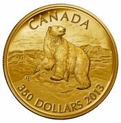 Canada 350 Dollars Iconic Polar Bear 2013 Proof KM# 1499 CANADA 350 DOLLARS 2013 coin reverse