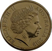 Australia 5 Cents (50th Anniversary Moon Landing) ELIZABETH II AUSTRALIA 2019 IRB coin obverse Australia 5 Cents (50th Anniversary Moon Landing) ELIZABETH II AUSTRALIA 2019 IRB coin obverse