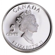 Canada 5 Cents 85th Anniversary of the Battle for Vimy Ridge 2002 Proof KM# 453 CANADA 5 CENTS ELIZABETH II coin obverse Canada 5 Cents 85th Anniversary of the Battle for Vimy Ridge 2002 Proof KM# 453 CANADA 5 CENTS ELIZABETH II coin obverse