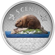 Canada 5 Cents Coloured Big Coin Series Beaver 2016 Proof KM# 2072 5 CENTS KG CANADA 2016 coin reverse Canada 5 Cents Coloured Big Coin Series Beaver 2016 Proof KM# 2072 5 CENTS KG CANADA 2016 coin reverse