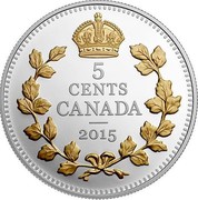 Canada 5 Cents Legacy of the Canadian Nickel - The Crossed Maple Boughs 2015 Proof 5 CENTS CANADA 2015 coin reverse Canada 5 Cents Legacy of the Canadian Nickel - The Crossed Maple Boughs 2015 Proof 5 CENTS CANADA 2015 coin reverse