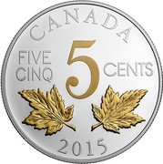 Canada 5 Cents Legacy of the Canadian Nickel (The Two Maples) 2015 Proof GEORGIVS V DEI GRA: REX ET IND: IMP coin reverse Canada 5 Cents Legacy of the Canadian Nickel (The Two Maples) 2015 Proof GEORGIVS V DEI GRA: REX ET IND: IMP coin reverse