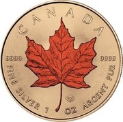 Canada 5 Dollars Four Seasons: Maple Leaf, Autumn 2016 BU CANADA 9999 9999 FINE SILVER 1 OZ ARGENT PUR coin reverse Canada 5 Dollars Four Seasons: Maple Leaf, Autumn 2016 BU CANADA 9999 9999 FINE SILVER 1 OZ ARGENT PUR coin reverse