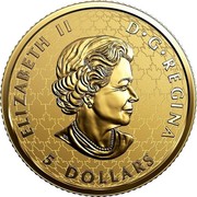 Canada 5 Dollars Fractional Maple Leaf Tribute 2018 Reverse Proof ELIZABETH II D • G • REGINA 5 DOLLARS SB coin obverse Canada 5 Dollars Fractional Maple Leaf Tribute 2018 Reverse Proof ELIZABETH II D • G • REGINA 5 DOLLARS SB coin obverse