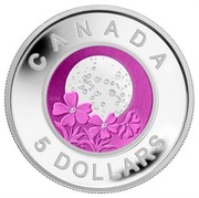 Canada 5 Dollars Full Pink Moon 2012 Proof KM# 1133 CANADA JDM 5 DOLLARS coin reverse Canada 5 Dollars Full Pink Moon 2012 Proof KM# 1133 CANADA JDM 5 DOLLARS coin reverse