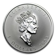 Canada 5 Dollars Good Fortune Hologram 2003  ELIZABETH II 5 DOLLARS 2003 coin obverse