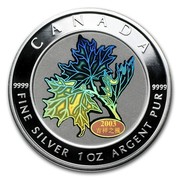 Canada 5 Dollars Good Fortune Hologram 2003  CANADA 9999 FINE SILVER 1 OZ ARGENT PUR 9999 coin reverse