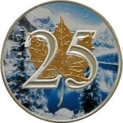 Canada 5 Dollars Maple Leaf - 25th Anniversary (Winter Edition) 2013 BU CANADA 9999 25 9999 FINE SILVER 1 OZ ARGENT PUR coin reverse Canada 5 Dollars Maple Leaf - 25th Anniversary (Winter Edition) 2013 BU CANADA 9999 25 9999 FINE SILVER 1 OZ ARGENT PUR coin reverse