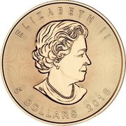 Canada 5 Dollars Maple Leaf Four Seasons - Spring 2016 BU ELIZABETH II 5 DOLLARS 2016 SB coin obverse Canada 5 Dollars Maple Leaf Four Seasons - Spring 2016 BU ELIZABETH II 5 DOLLARS 2016 SB coin obverse