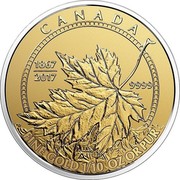 Canada 5 Dollars Maple Leaf Fractional Set - A Celebration of Canada (1867-2017) 2016 CANADA 1867 2017 9999 FINE GOLD 1/10 OZ OR PUR LTK coin reverse Canada 5 Dollars Maple Leaf Fractional Set - A Celebration of Canada (1867-2017) 2016 CANADA 1867 2017 9999 FINE GOLD 1/10 OZ OR PUR LTK coin reverse