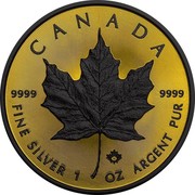 Canada 5 Dollars Maple Leaf (Gold Shadows Edition) 2016 BU CANADA 9999 9999 FINE SILVER 1 OZ ARGENT PUR coin reverse Canada 5 Dollars Maple Leaf (Gold Shadows Edition) 2016 BU CANADA 9999 9999 FINE SILVER 1 OZ ARGENT PUR coin reverse