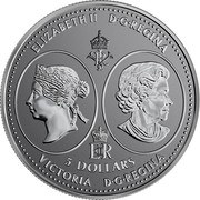 Canada 5 Dollars Queen Victoria 200th Anniversary 2019 ELIZABETH II D • G • REGINA 5 DOLLARS VICTORIA D • G • REGINA SB coin obverse Canada 5 Dollars Queen Victoria 200th Anniversary 2019 ELIZABETH II D • G • REGINA 5 DOLLARS VICTORIA D • G • REGINA SB coin obverse