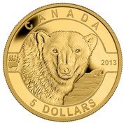 Canada 5 Dollars The Polar Bear 2013 Proof KM# 1401 CANADA 2013 5 DOLLARS coin reverse