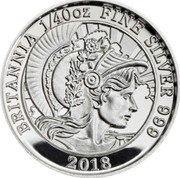 UK 5 Pence Britannia 2018 Proof BRITANNIA 1/40 OZ FINE SILVER 999 2018 coin reverse UK 5 Pence Britannia 2018 Proof BRITANNIA 1/40 OZ FINE SILVER 999 2018 coin reverse