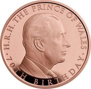 UK 5 Pounds 70th Birthday of HRH the Prince of Wales 2018 Proof H.R.H. THE PRINCE OF WALES 70TH BIRTHDAY coin reverse UK 5 Pounds 70th Birthday of HRH the Prince of Wales 2018 Proof H.R.H. THE PRINCE OF WALES 70TH BIRTHDAY coin reverse