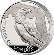 UK 5 Pounds Legend of the Ravens (Piedfort) 2019  TOWER OF LONDON GD coin reverse UK 5 Pounds Legend of the Ravens (Piedfort) 2019  TOWER OF LONDON GD coin reverse