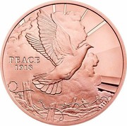 UK 5 Pounds Peace 2018 Proof PEACE 1918 coin reverse UK 5 Pounds Peace 2018 Proof PEACE 1918 coin reverse