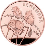 UK 5 Pounds Poppies 2018 Proof REMEMBER coin reverse UK 5 Pounds Poppies 2018 Proof REMEMBER coin reverse