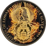 UK 5 Pounds The Queen's Beasts - Griffin of Edward III 2017 BU GRIFFIN OF EDWARD III 2 OZ FINE SILVER 999.9 2017 coin reverse UK 5 Pounds The Queen's Beasts - Griffin of Edward III 2017 BU GRIFFIN OF EDWARD III 2 OZ FINE SILVER 999.9 2017 coin reverse