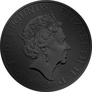 UK 5 Pounds The Queen's Beasts - Unicorn of Scotland 2018 BU ELIZABETH II D G REG F D 5 POUNDS coin obverse UK 5 Pounds The Queen's Beasts - Unicorn of Scotland 2018 BU ELIZABETH II D G REG F D 5 POUNDS coin obverse