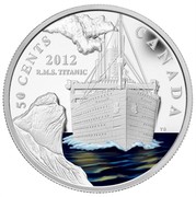 Canada 50 Cents 100th Anniversary of Titanic 2012 Proof KM# 1234 50 CENTS CANADA 2012 R.M.S TITANIC coin reverse Canada 50 Cents 100th Anniversary of Titanic 2012 Proof KM# 1234 50 CENTS CANADA 2012 R.M.S TITANIC coin reverse