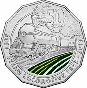 Australia 50 Cents A Legend of Steam 2018 UNC 50 3801 STEAM LOCOMOTIVE 1943 - 2018 coin reverse Australia 50 Cents A Legend of Steam 2018 UNC 50 3801 STEAM LOCOMOTIVE 1943 - 2018 coin reverse