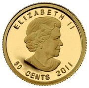 Canada 50 Cents Canada Geese 2011 Proof KM# 1085 ELIZABETH II D ∙ G ∙ REGINA 50 CENTS coin obverse Canada 50 Cents Canada Geese 2011 Proof KM# 1085 ELIZABETH II D ∙ G ∙ REGINA 50 CENTS coin obverse