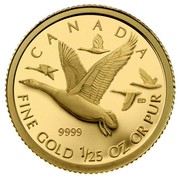 Canada 50 Cents Canada Geese 2011 Proof KM# 1085 CANADA 9999 ED FINE GOLD 1/25 OZ OR PUR coin reverse Canada 50 Cents Canada Geese 2011 Proof KM# 1085 CANADA 9999 ED FINE GOLD 1/25 OZ OR PUR coin reverse