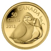 Canada 50 Cents Canadian Inuit Art by Joanassie Nowkawalk- Owl Shaman Holding Goose 2013 Proof KM# 1349 CANADA 50 CENTS coin reverse Canada 50 Cents Canadian Inuit Art by Joanassie Nowkawalk- Owl Shaman Holding Goose 2013 Proof KM# 1349 CANADA 50 CENTS coin reverse